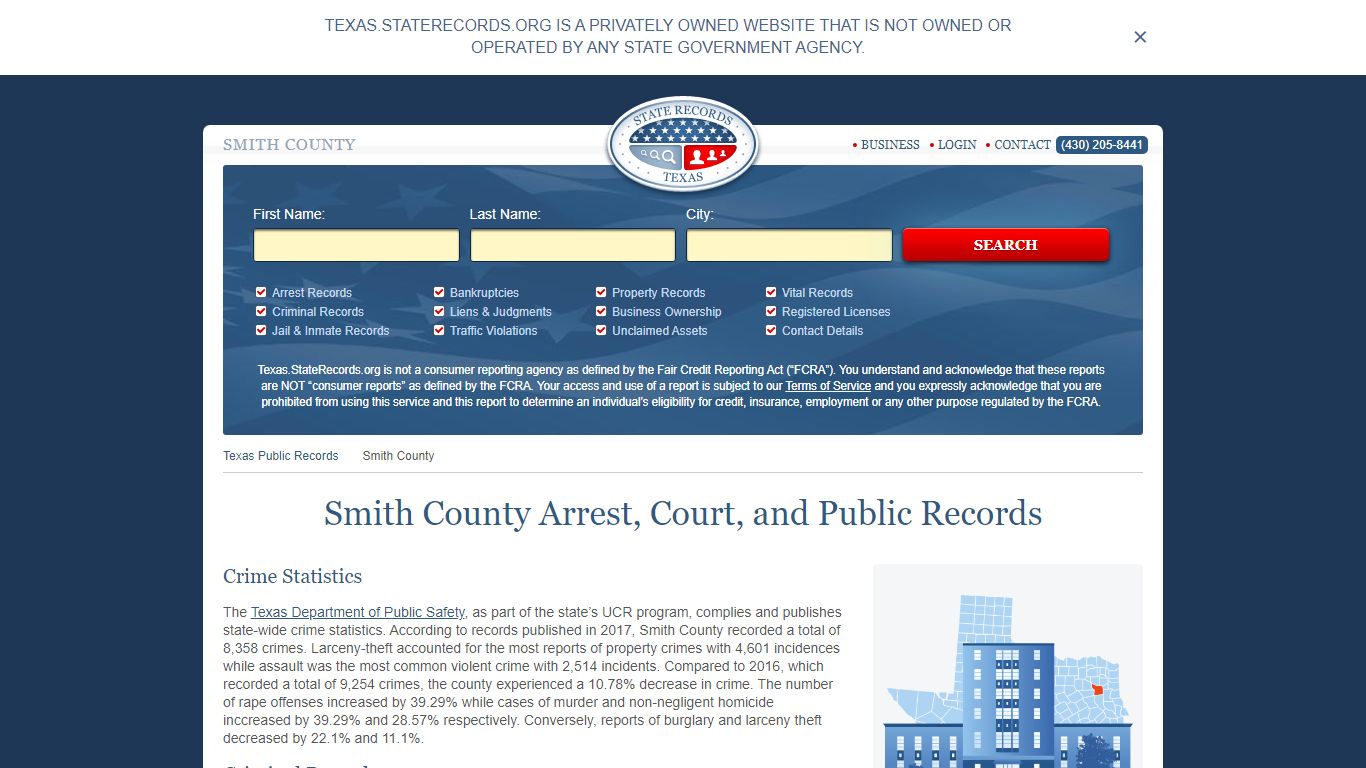 Smith County Arrest, Court, and Public Records