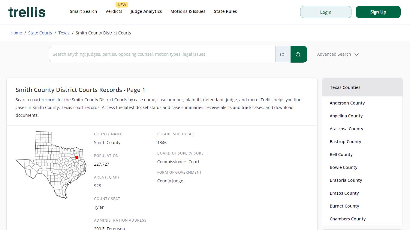 Smith County District Court Records | Docket Search Texas Page 1 ...