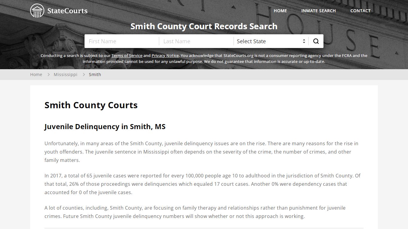 Smith County, MS Courts - Records & Cases - StateCourts